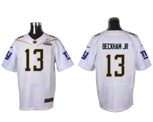Nike Giants #13 Odell Beckham Jr White 2016 Pro Bowl Men's Stitched NFL Elite Jersey